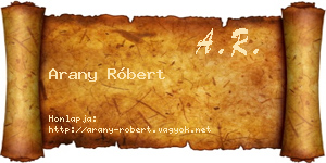 Arany Róbert névjegykártya