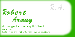 robert arany business card